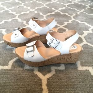 Korks brand white leather sandals